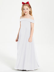Off-the-Shoulder Dresses for Stylish Junior Bridesmaids White