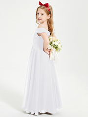 Off-the-Shoulder Dresses for Stylish Junior Bridesmaids White
