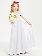 Off-the-Shoulder Dresses for Stylish Junior Bridesmaids White