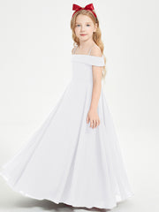 Off-the-Shoulder Dresses for Stylish Junior Bridesmaids White
