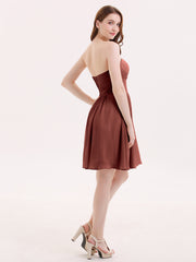 Sweetheart Neck Short Chiffon Dresses Terracotta