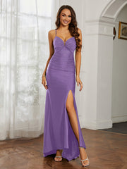 Sweetheart Rhinestone Sheath Dress With Slit Tahiti Plus Size