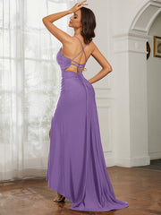 Sweetheart Rhinestone Sheath Dress With Slit Tahiti