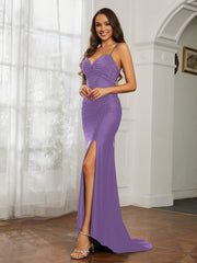 Sweetheart Rhinestone Sheath Dress With Slit Tahiti Plus Size