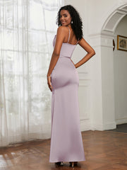 Satin Cowl Neck Mermaid Dress Dusk
