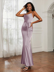 Satin Cowl Neck Mermaid Dress Dusk Plus Size