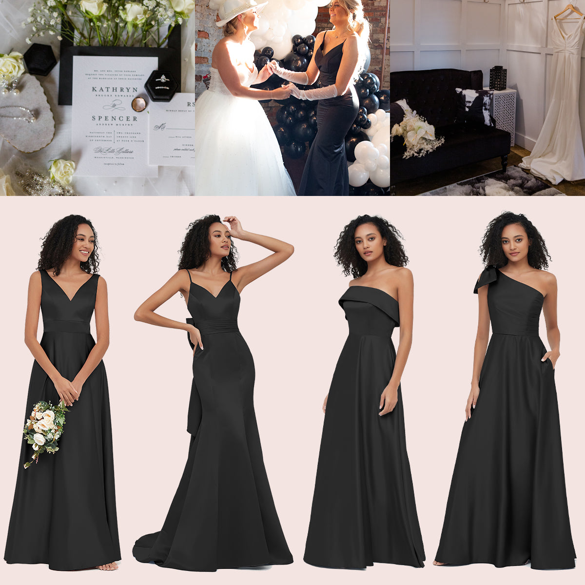 BLACK BRIDESMAID DRESSES