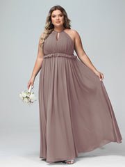 Keyhole Neckline Open Back Chiffon Maxi Dress Dusk Plus Size