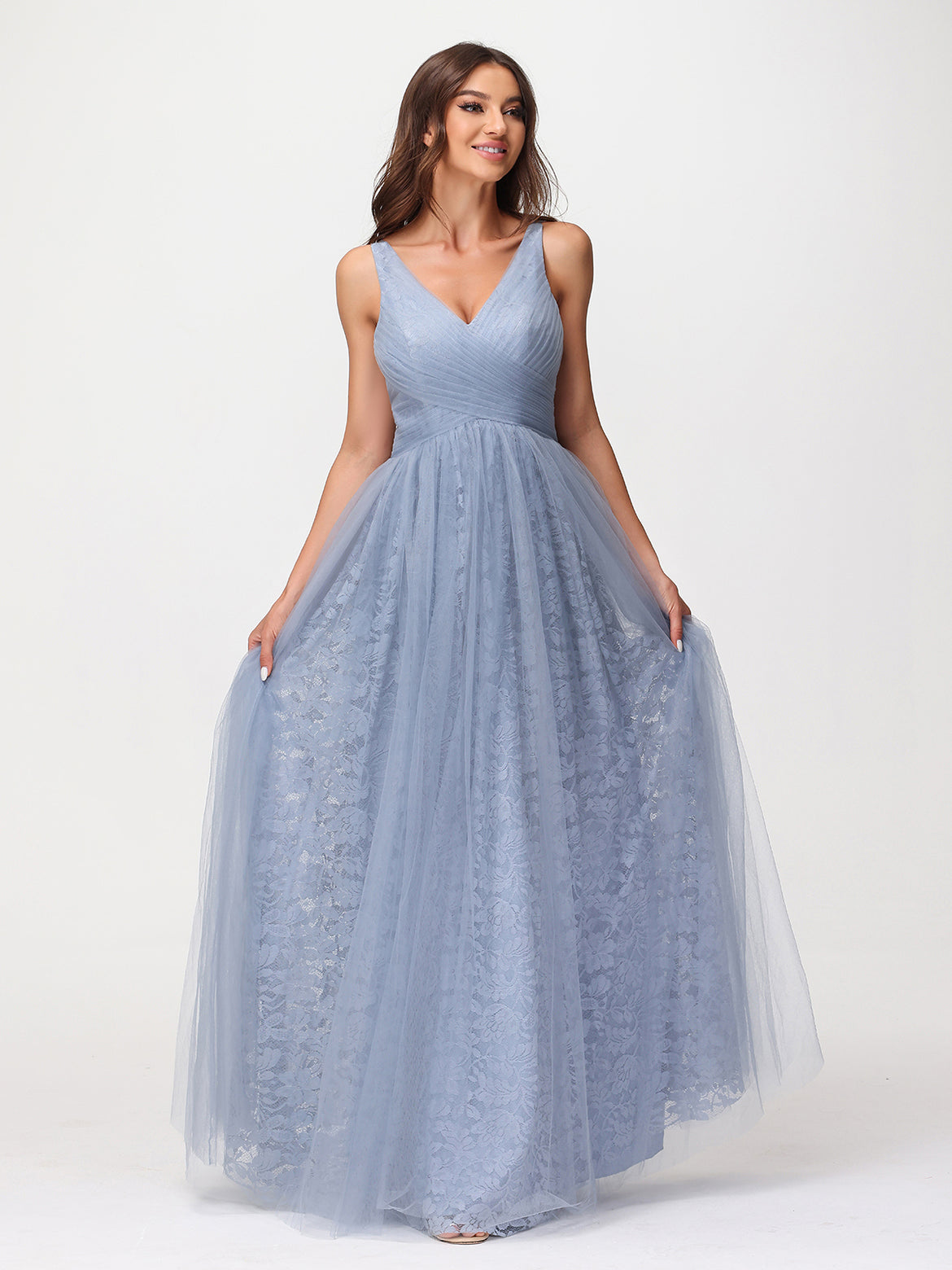 bridesmaid tulle dresses uk A-Line Maxi Tulle Bridesmaid Dresses COCOMELODY CB0822 – COCOMELODY EU main image 1
