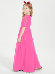 Lace Top Half Sleeved Junior Bridesmaids Dresses Azalea