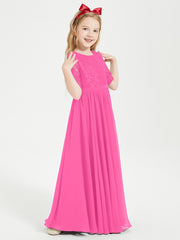 Lace Top Half Sleeved Junior Bridesmaids Dresses Azalea