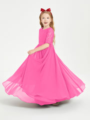 Lace Top Half Sleeved Junior Bridesmaids Dresses Azalea