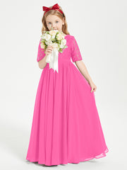 Lace Top Half Sleeved Junior Bridesmaids Dresses Azalea
