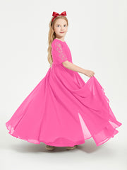 Lace Top Half Sleeved Junior Bridesmaids Dresses Azalea