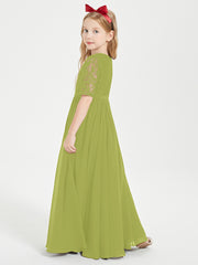 Lace Top Half Sleeved Junior Bridesmaids Dresses Clover