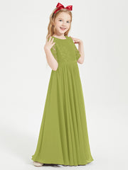 Lace Top Half Sleeved Junior Bridesmaids Dresses Clover