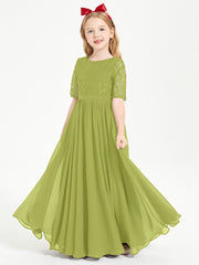 Lace Top Half Sleeved Junior Bridesmaids Dresses Clover