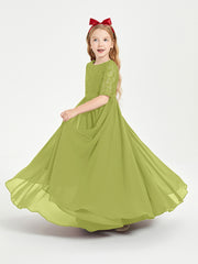 Lace Top Half Sleeved Junior Bridesmaids Dresses Clover