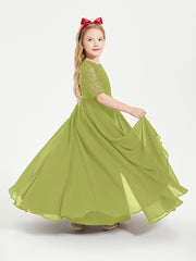 Lace Top Half Sleeved Junior Bridesmaids Dresses Clover