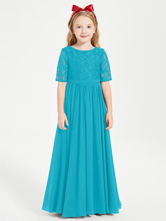 Lace Top Half Sleeved Junior Bridesmaids Dresses Jade