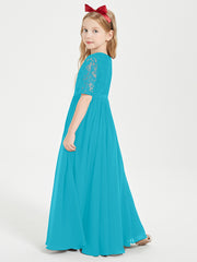 Lace Top Half Sleeved Junior Bridesmaids Dresses Jade