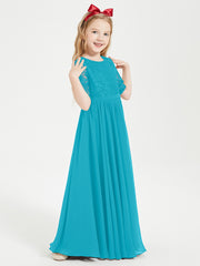Lace Top Half Sleeved Junior Bridesmaids Dresses Jade