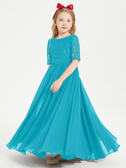 Lace Top Half Sleeved Junior Bridesmaids Dresses Jade
