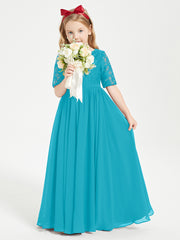 Lace Top Half Sleeved Junior Bridesmaids Dresses Jade