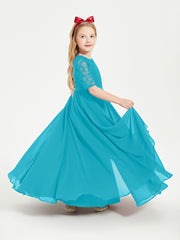 Lace Top Half Sleeved Junior Bridesmaids Dresses Jade