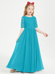 Lace Top Half Sleeved Junior Bridesmaids Dresses Jade