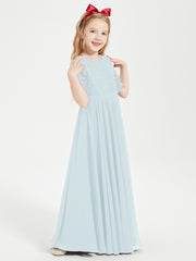 Lace Top Half Sleeved Junior Bridesmaids Dresses Mist