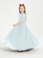Lace Top Half Sleeved Junior Bridesmaids Dresses Mist