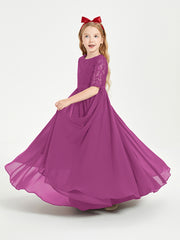 Lace Top Half Sleeved Junior Bridesmaids Dresses Orchid