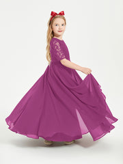 Lace Top Half Sleeved Junior Bridesmaids Dresses Orchid