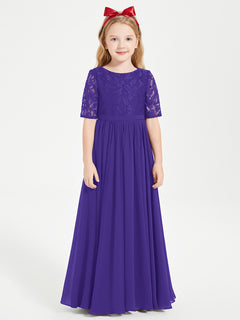 Lace Top Half Sleeved Junior Bridesmaids Dresses Regency