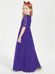 Lace Top Half Sleeved Junior Bridesmaids Dresses Regency