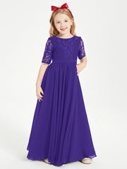 Lace Top Half Sleeved Junior Bridesmaids Dresses Regency