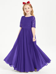 Lace Top Half Sleeved Junior Bridesmaids Dresses Regency