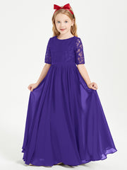 Lace Top Half Sleeved Junior Bridesmaids Dresses Regency