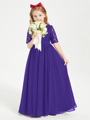 Lace Top Half Sleeved Junior Bridesmaids Dresses Regency