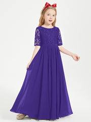 Lace Top Half Sleeved Junior Bridesmaids Dresses Regency