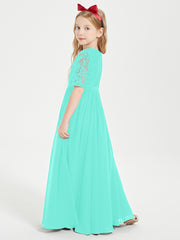 Lace Top Half Sleeved Junior Bridesmaids Dresses Spa