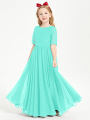 Lace Top Half Sleeved Junior Bridesmaids Dresses Spa
