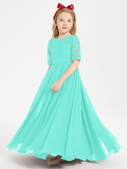 Lace Top Half Sleeved Junior Bridesmaids Dresses Spa