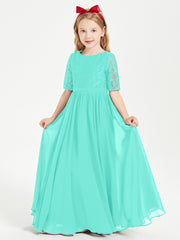 Lace Top Half Sleeved Junior Bridesmaids Dresses Spa