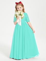 Lace Top Half Sleeved Junior Bridesmaids Dresses Spa