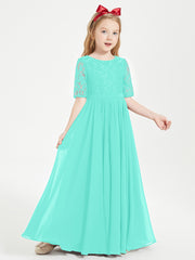 Lace Top Half Sleeved Junior Bridesmaids Dresses Spa
