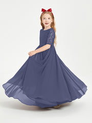 Lace Top Half Sleeved Junior Bridesmaids Dresses Stormy
