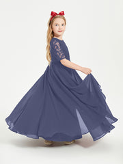 Lace Top Half Sleeved Junior Bridesmaids Dresses Stormy