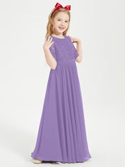 Lace Top Half Sleeved Junior Bridesmaids Dresses Tahiti